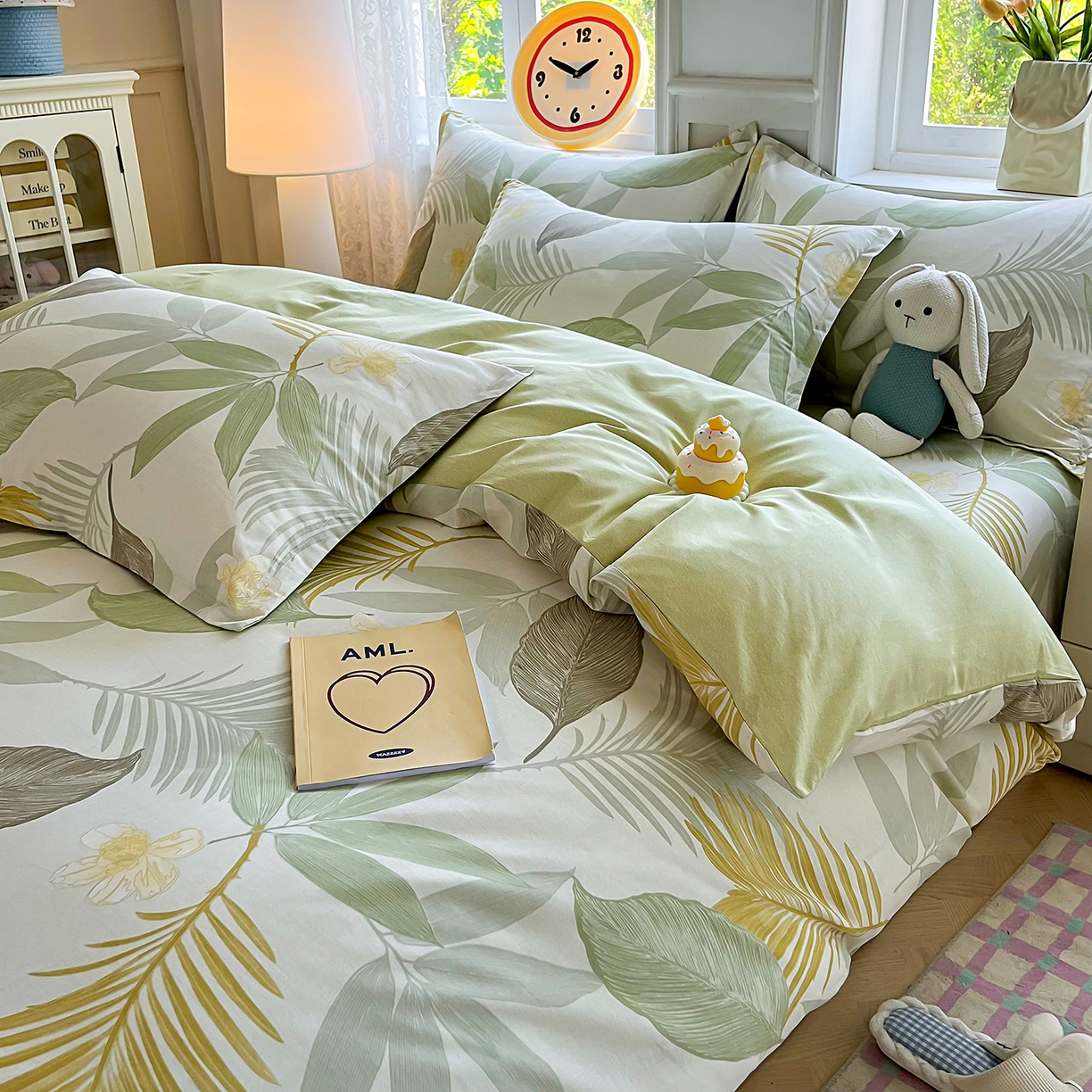 91家纺网 家纺一手货源 找家纺 禧安居 2025新款高支高密活性印染全棉印花被套全棉被套单被套 枫叶