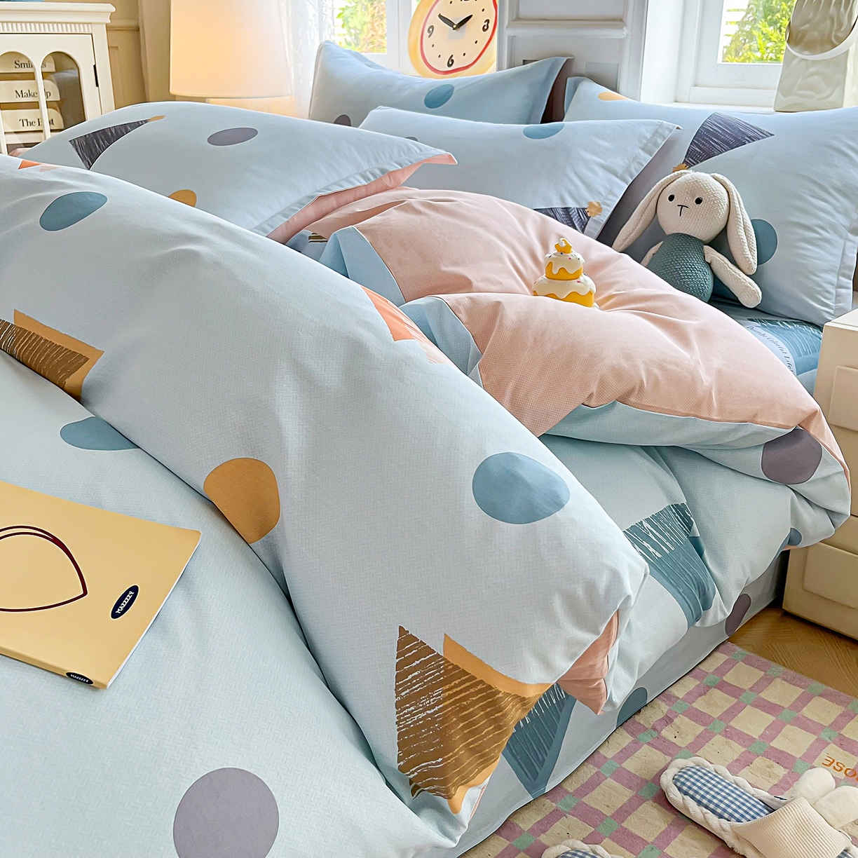 91家纺网 家纺一手货源 找家纺 禧安居 2025新款高支高密活性印染全棉印花被套全棉被套单被套 快乐周末