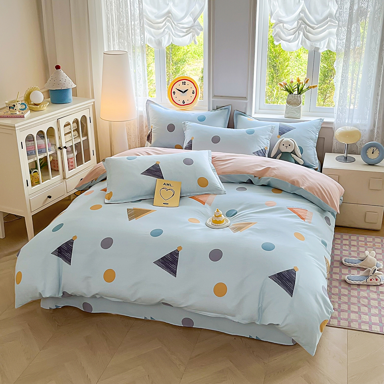 91家纺网 家纺一手货源 找家纺 禧安居 2025新款高支高密活性印染全棉印花被套全棉被套单被套 快乐周末