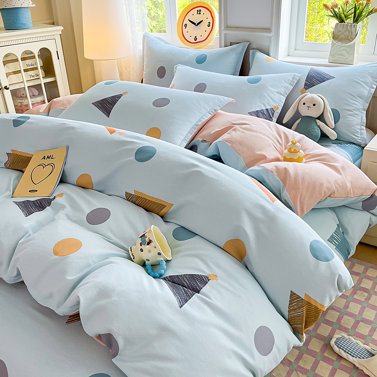 91家纺网 家纺一手货源 找家纺 禧安居 2025新款高支高密活性印染全棉印花被套全棉被套单被套 快乐周末