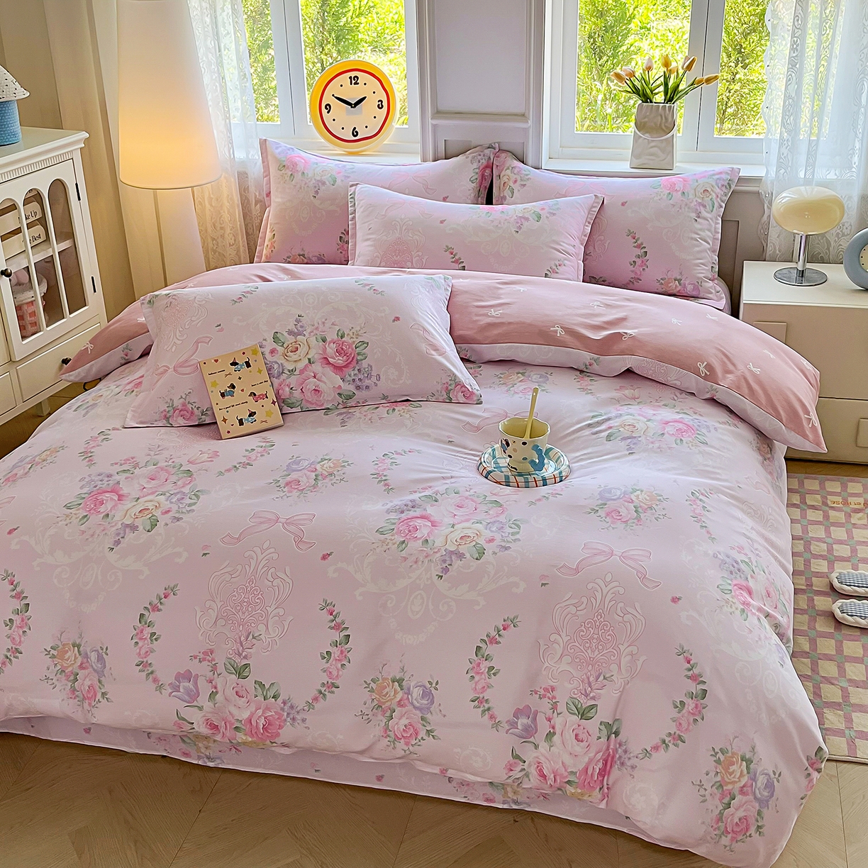 91家纺网 家纺一手货源 找家纺 禧安居 2025新款高支高密活性印染全棉印花被套全棉被套单被套 绿茵庭院