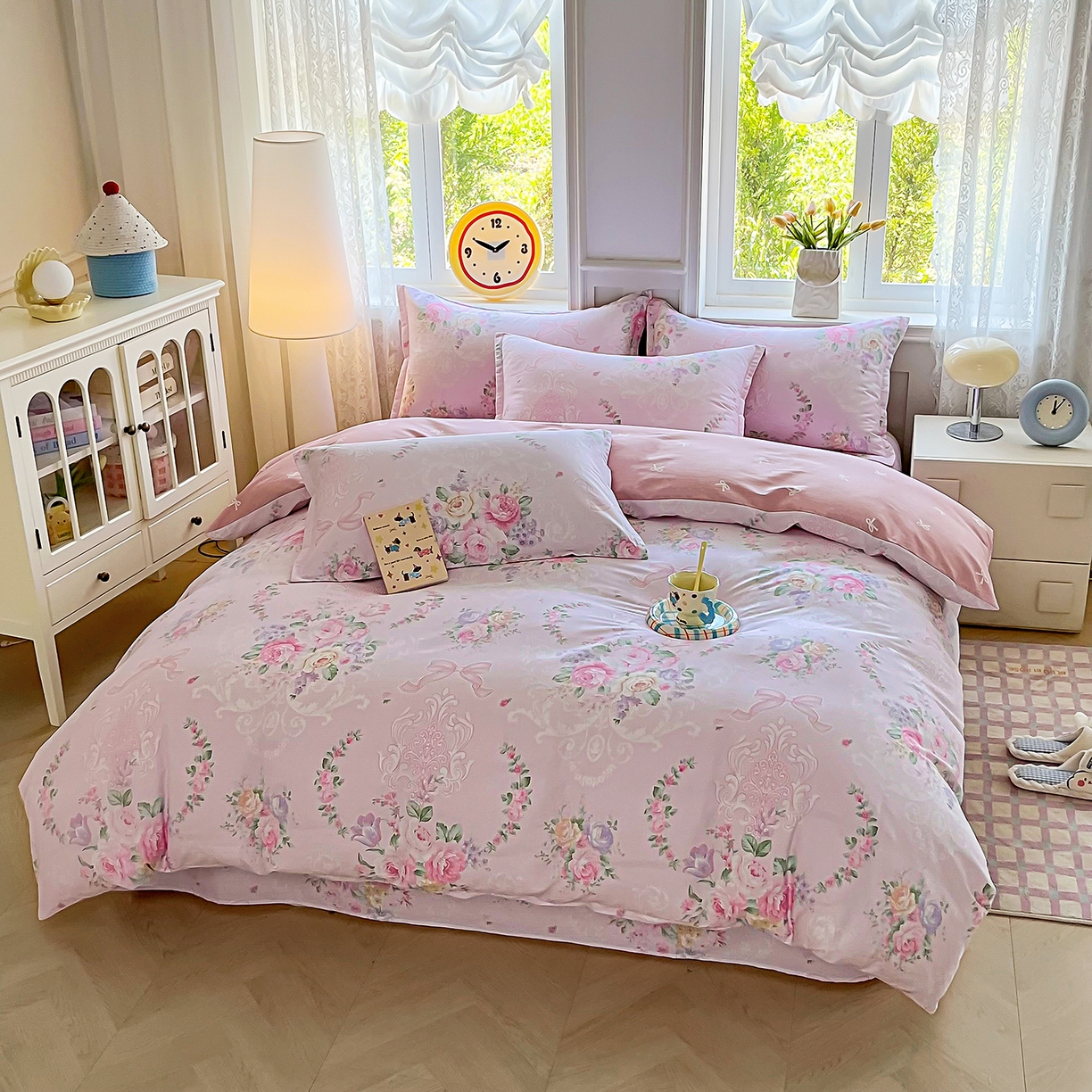 91家纺网 家纺一手货源 找家纺 禧安居 2025新款高支高密活性印染全棉印花被套全棉被套单被套 绿茵庭院