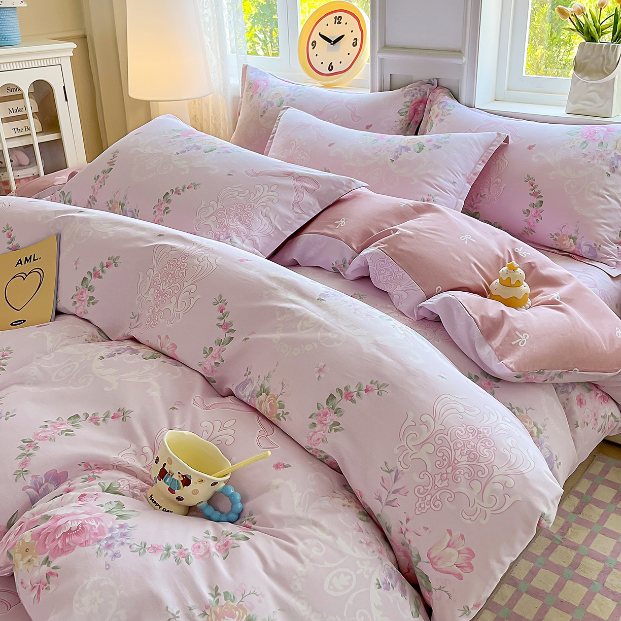 91家纺网 家纺一手货源 找家纺 禧安居 2025新款高支高密活性印染全棉印花被套全棉被套单被套 绿茵庭院