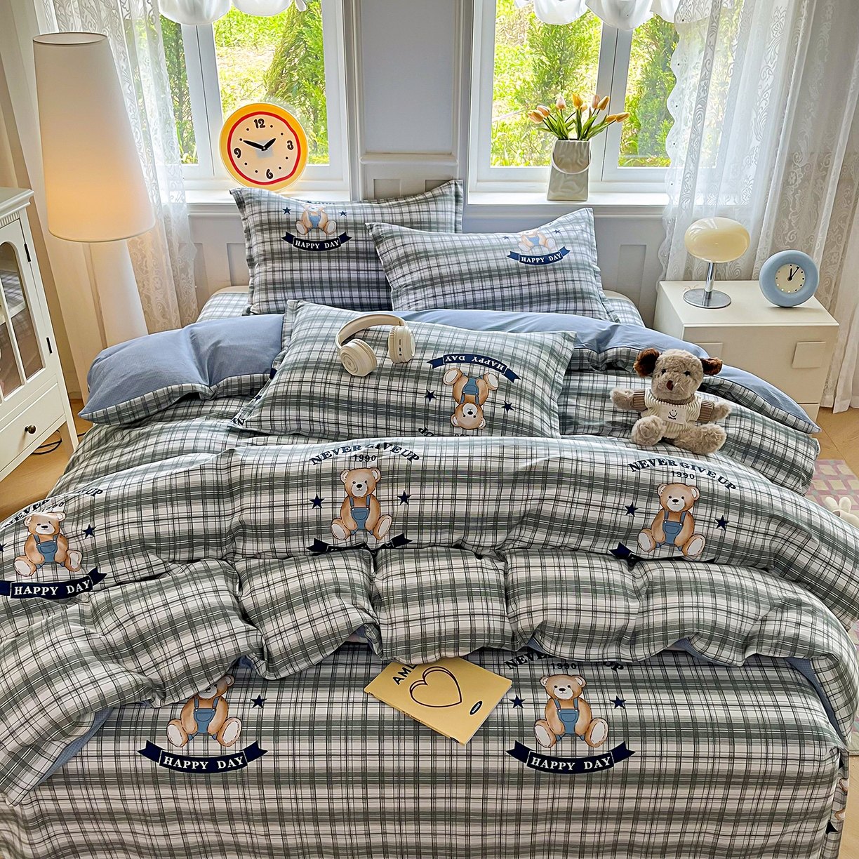 91家纺网 家纺一手货源 找家纺 禧安居 2025新款高支高密活性印染全棉印花被套全棉被套单被套 米乐-蓝