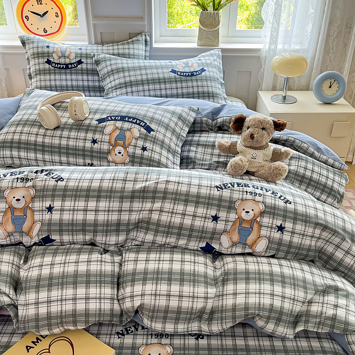 91家纺网 家纺一手货源 找家纺 禧安居 2025新款高支高密活性印染全棉印花被套全棉被套单被套 米乐-蓝