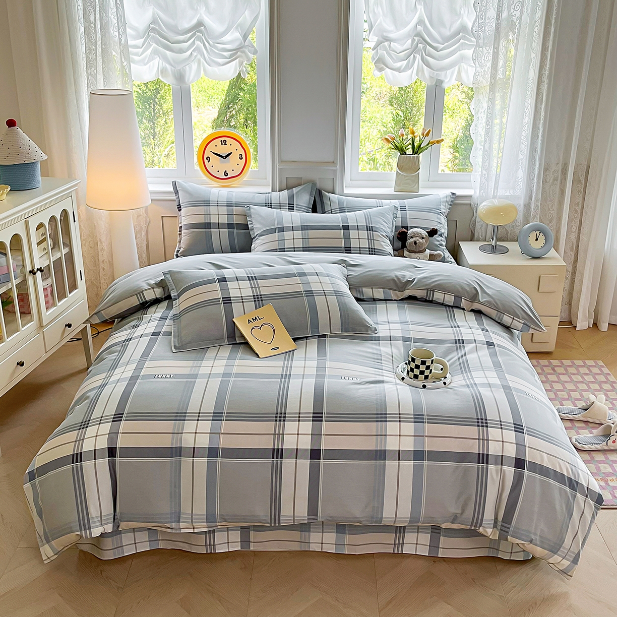 禧安居 2025新款高支高密活性印染全棉印花被套全棉被套单被套 一语空间