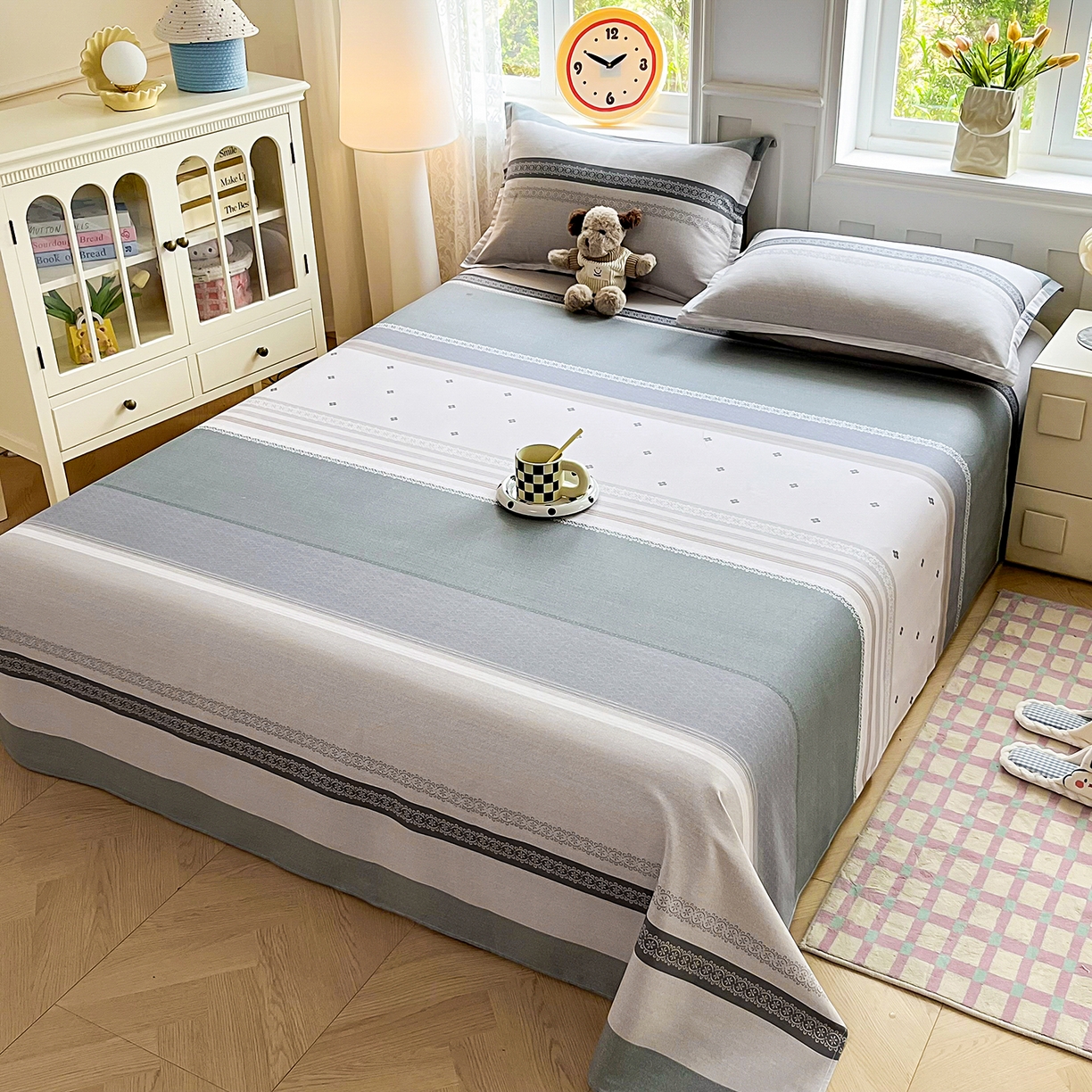 91家纺网 家纺一手货源 找家纺 （总）禧安居 2025新款高支高密活性印染全棉印花床单单床单（支持定制尺寸）（支持定制尺寸）