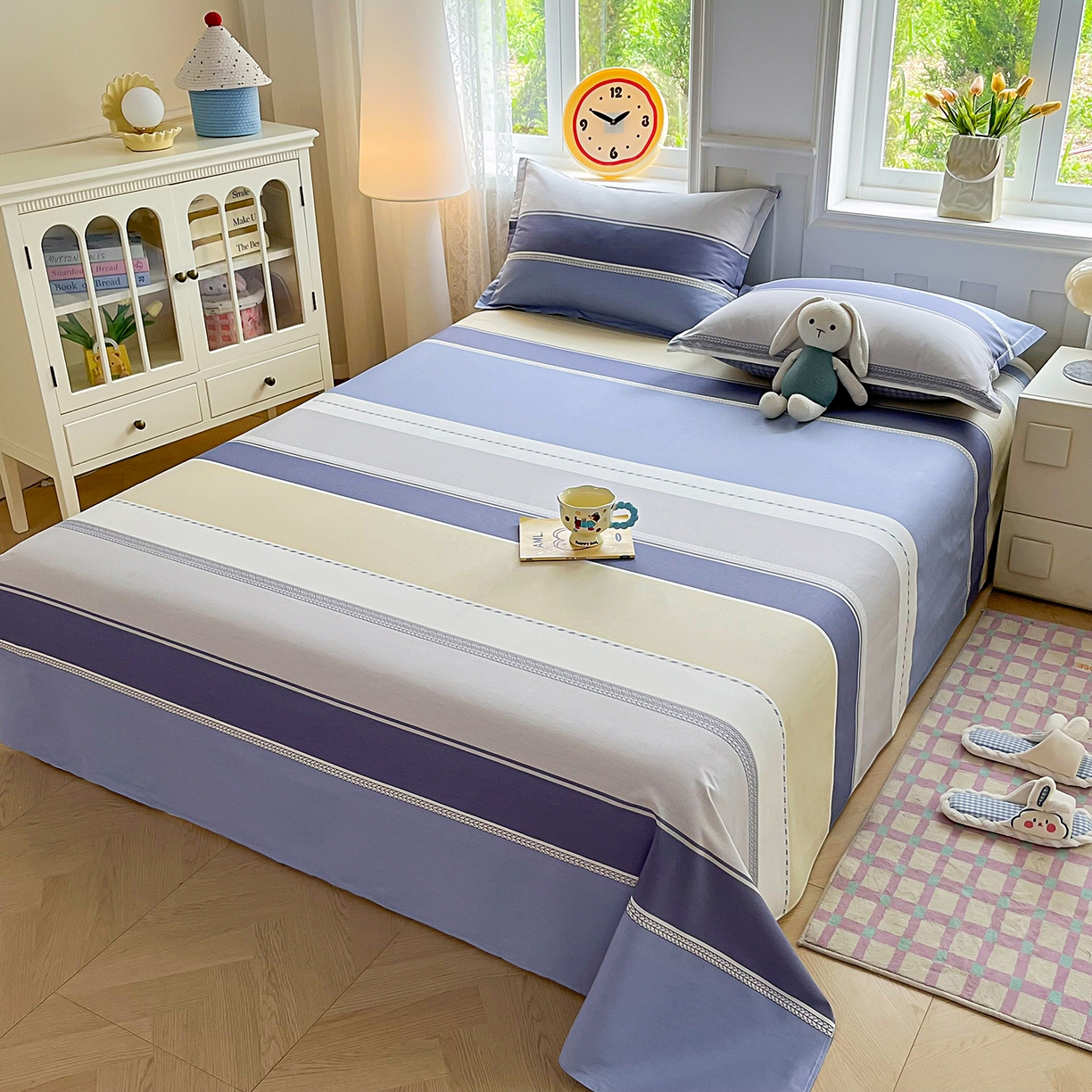 91家纺网 家纺一手货源 找家纺 （总）禧安居 2025新款高支高密活性印染全棉印花床单单床单（支持定制尺寸）（支持定制尺寸）