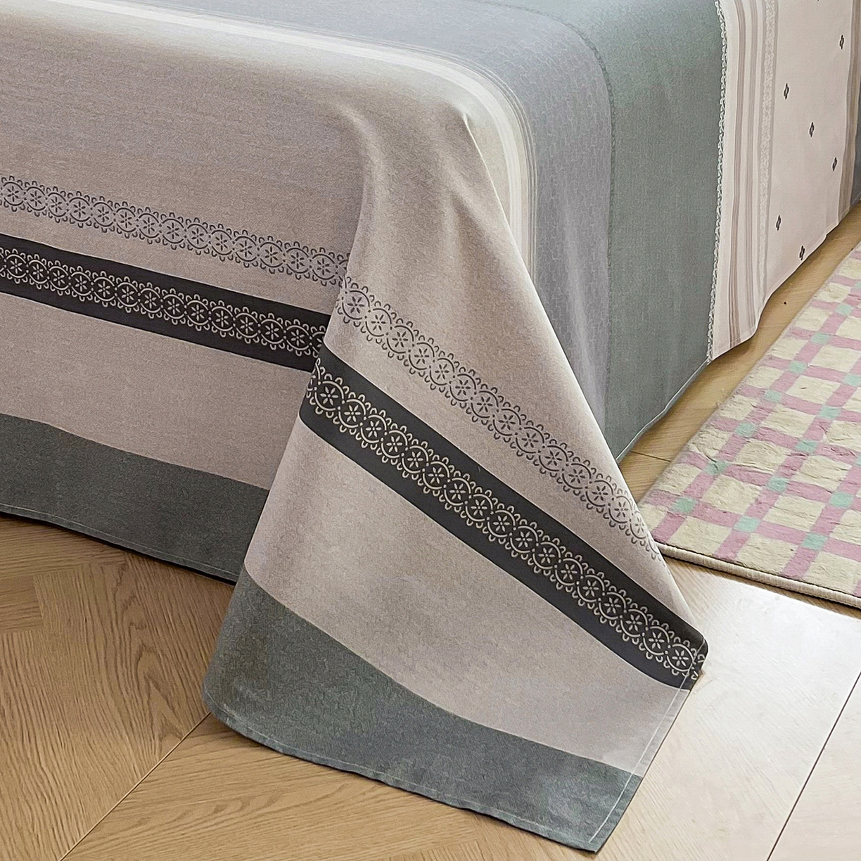 91家纺网 家纺一手货源 找家纺 （总）禧安居 2025新款高支高密活性印染全棉印花床单单床单（支持定制尺寸）（支持定制尺寸）