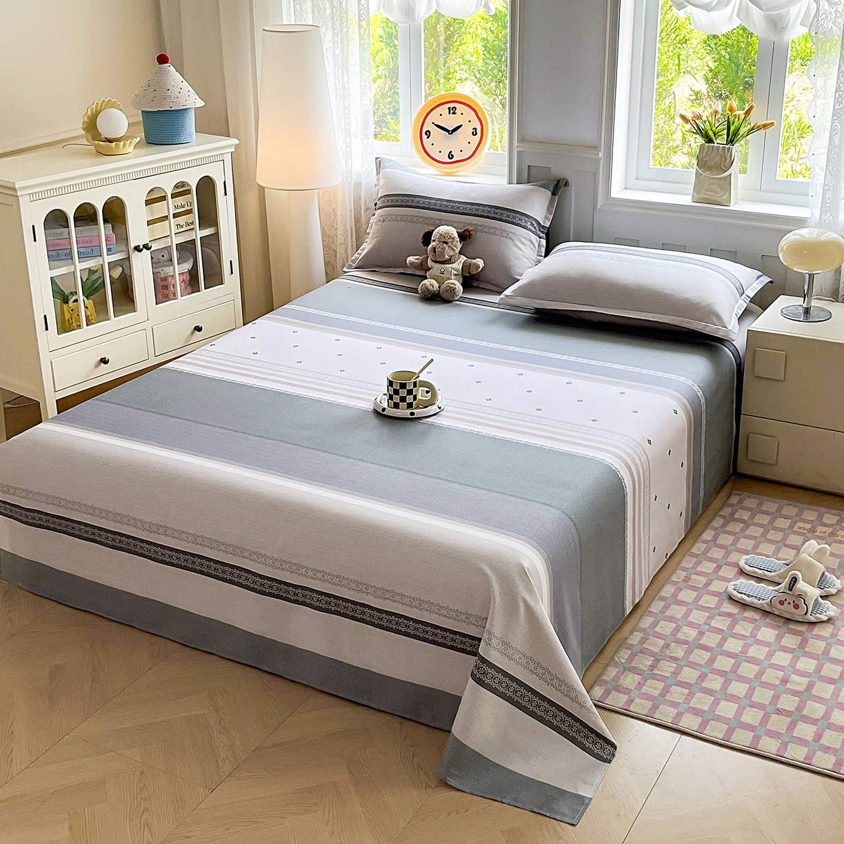 禧安居 2025新款高支高密活性印染全棉印花床单单床单（支持定制尺寸） 艾瑞克