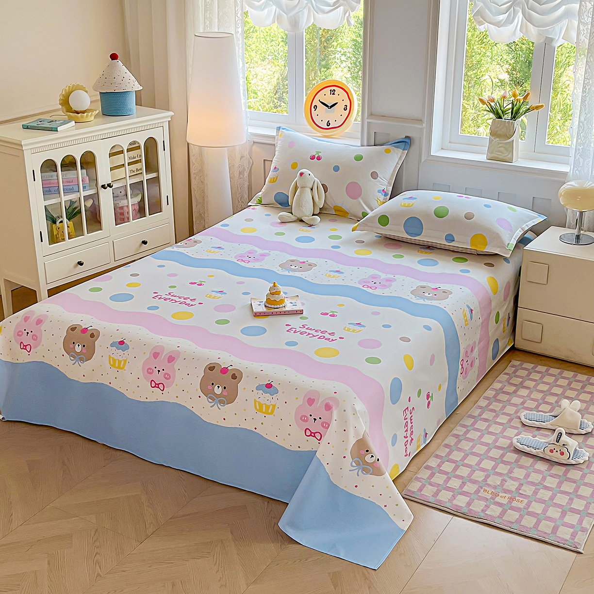 91家纺网 家纺一手货源 找家纺 禧安居 2025新款高支高密活性印染全棉印花床单单床单（支持定制尺寸） 彩萌伙伴