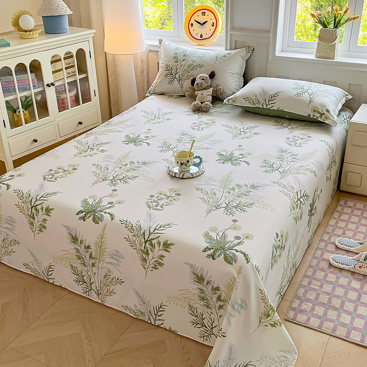 91家纺网 家纺一手货源 找家纺 禧安居 2025新款高支高密活性印染全棉印花床单单床单（支持定制尺寸） 金秋暖阳