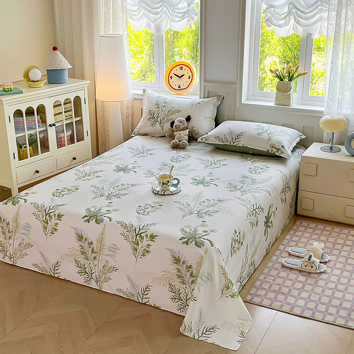 91家纺网 家纺一手货源 找家纺 禧安居 2025新款高支高密活性印染全棉印花床单单床单（支持定制尺寸） 金秋暖阳