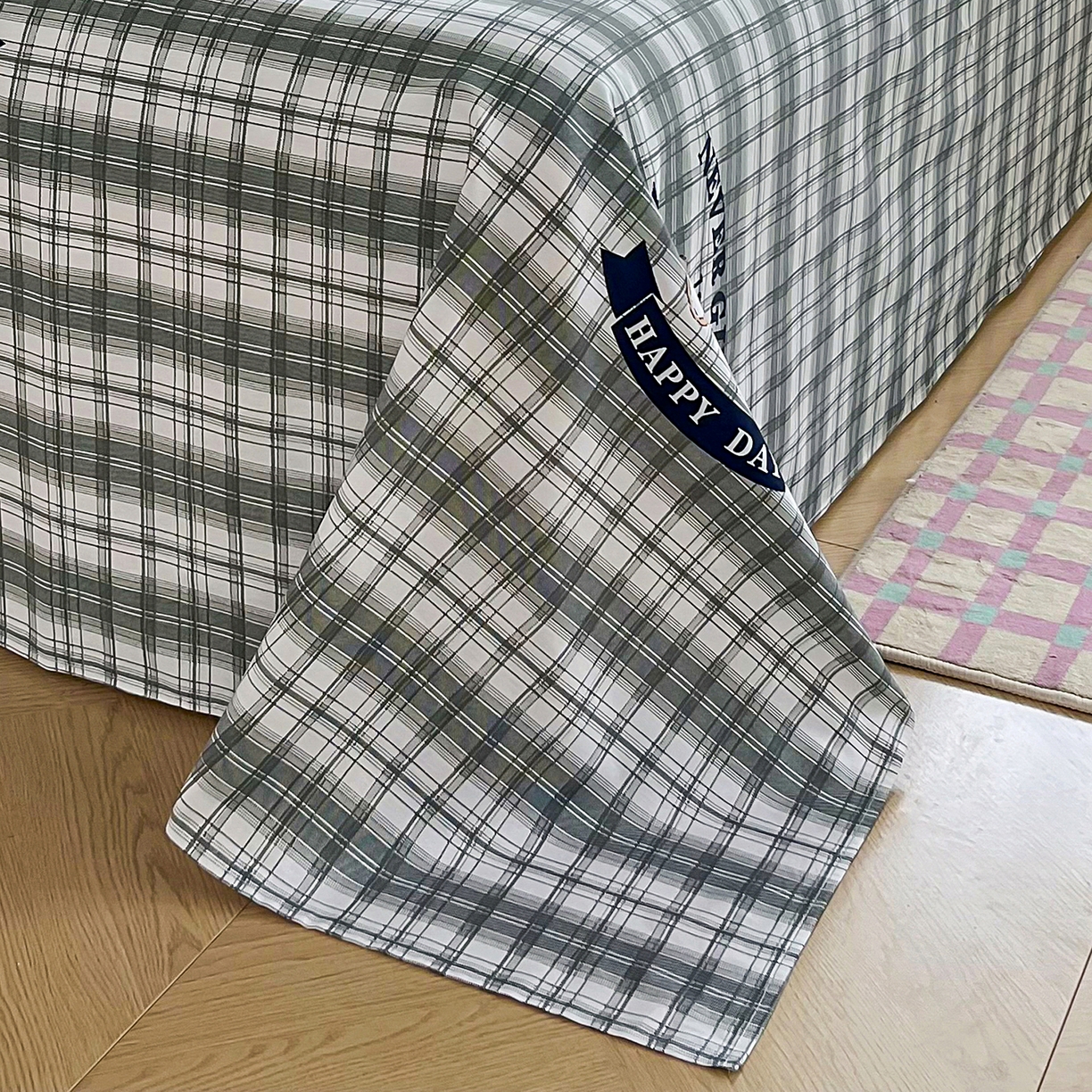 91家纺网 家纺一手货源 找家纺 禧安居 2025新款高支高密活性印染全棉印花床单单床单（支持定制尺寸） 米乐-蓝