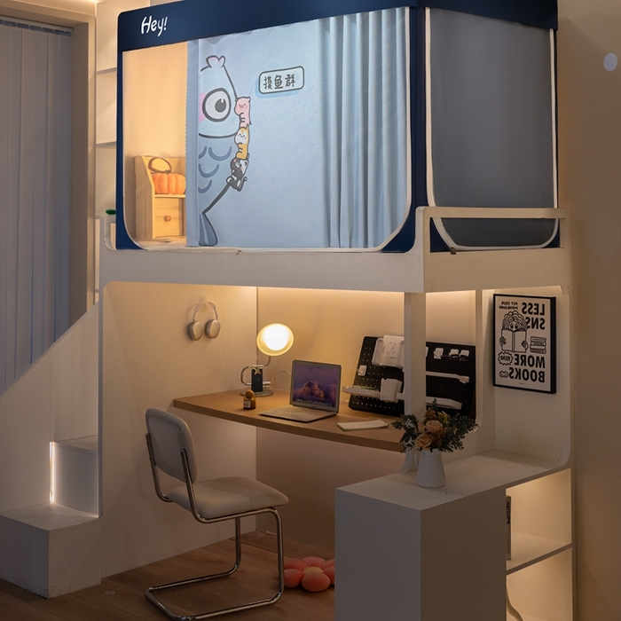 91家纺网 家纺一手货源 找家纺 （总）飞轮海蚊帐 2025新款强遮光防蚊学生蚊帐-XZ-99（靠墙帘选配）