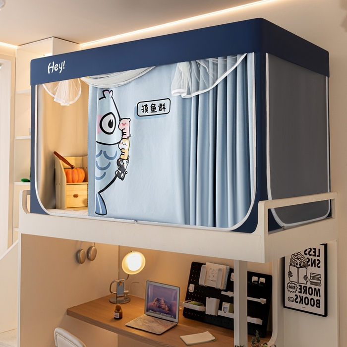 91家纺网 家纺一手货源 找家纺 （总）飞轮海蚊帐 2025新款强遮光防蚊学生蚊帐-XZ-99（靠墙帘选配）