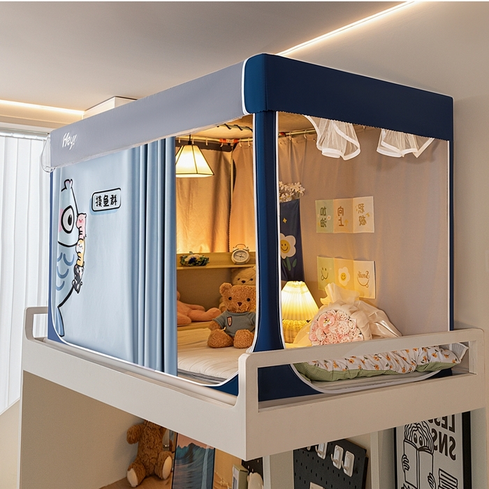 91家纺网 家纺一手货源 找家纺 （总）飞轮海蚊帐 2025新款强遮光防蚊学生蚊帐-XZ-99（靠墙帘选配）