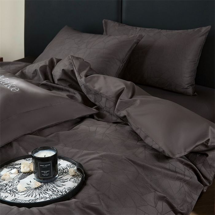 91家纺网 家纺一手货源 找家纺 ONE TWO ONE 121 2025新款高支高密长绒棉贡缎提花四件套-璀璨光影 璀璨光影-竹咖