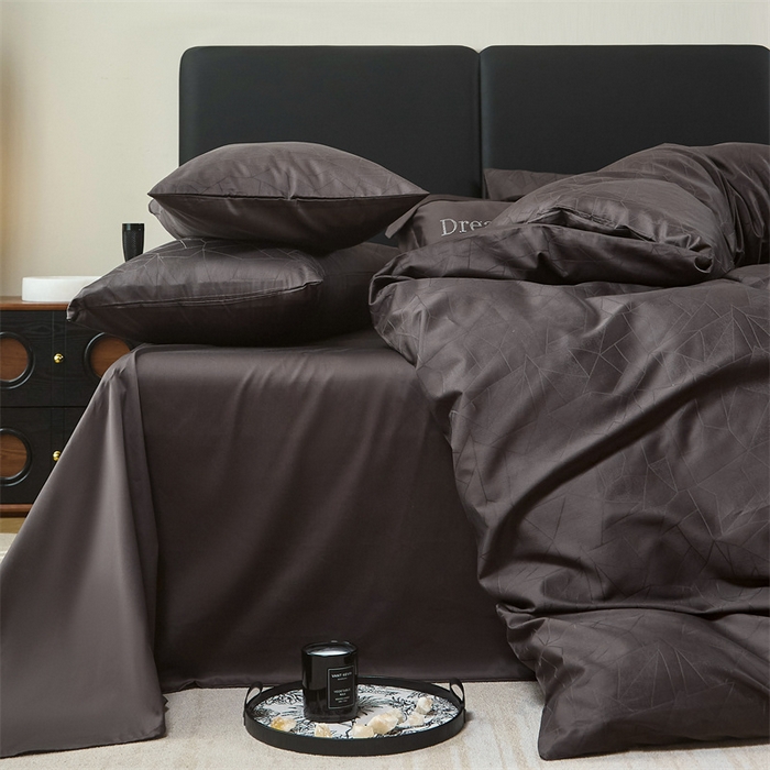 91家纺网 家纺一手货源 找家纺 ONE TWO ONE 121 2025新款高支高密长绒棉贡缎提花四件套-璀璨光影 璀璨光影-竹咖