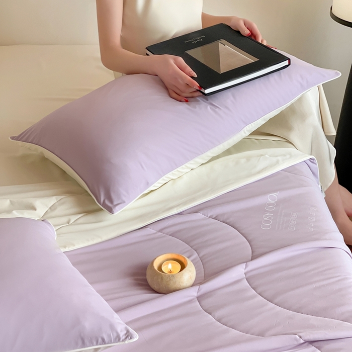 91家纺网 家纺一手货源 找家纺 佳汐蓝家纺 2025新款岛屿漫游凉感夏被 贝壳紫