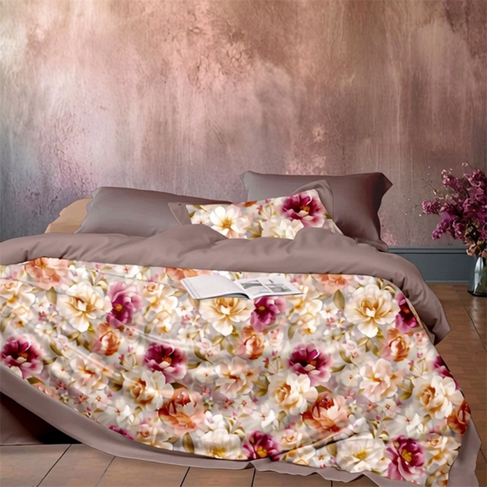 91家纺网 家纺一手货源 找家纺 纯色雨家纺 2025新款全棉斜纹跨境日韩欧美纯棉四件套数码印花南通家纺面料尺寸花型可定制 繁华静逸