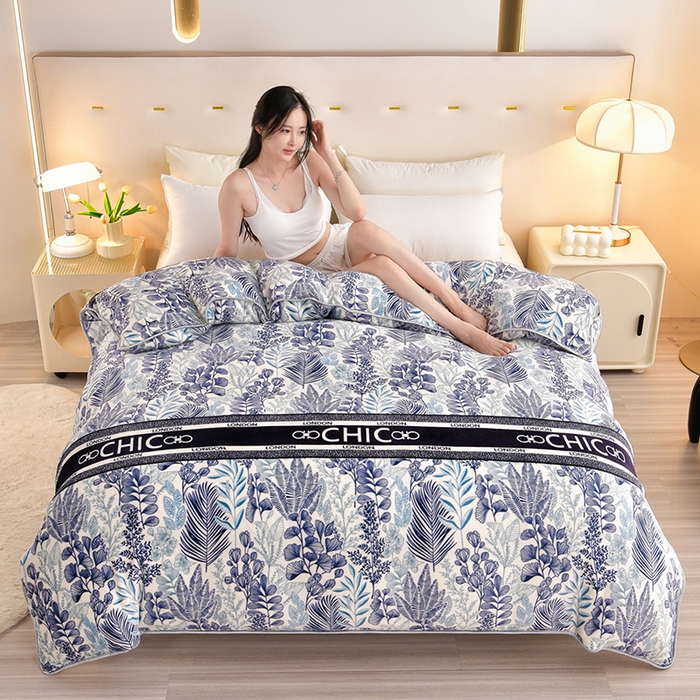 91家纺网 家纺一手货源 找家纺 （总）缘莉娜家纺2025新款花色高克重加厚牛奶绒金貂绒被套单件