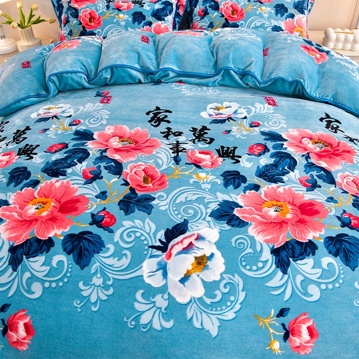 91家纺网 家纺一手货源 找家纺 缘莉娜家纺 2025高克重8斤牛奶绒四件套金貂绒法莱绒加厚保暖直播电商爆款 家和万事兴