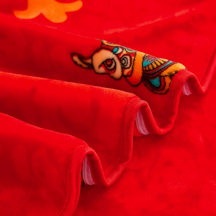 91家纺网 家纺一手货源 找家纺 缘莉娜家纺 2025新款亲肤舒适牛奶绒印花床裙花边款单被套单件被套单品被套 百福吉祥