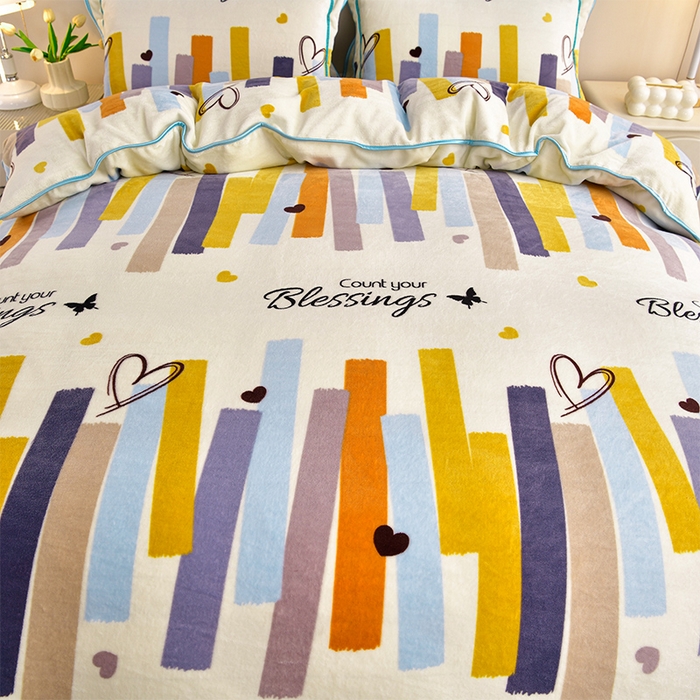 91家纺网 家纺一手货源 找家纺 缘莉娜家纺 2025新款亲肤舒适牛奶绒印花床裙花边款单被套单件被套单品被套 多彩生活