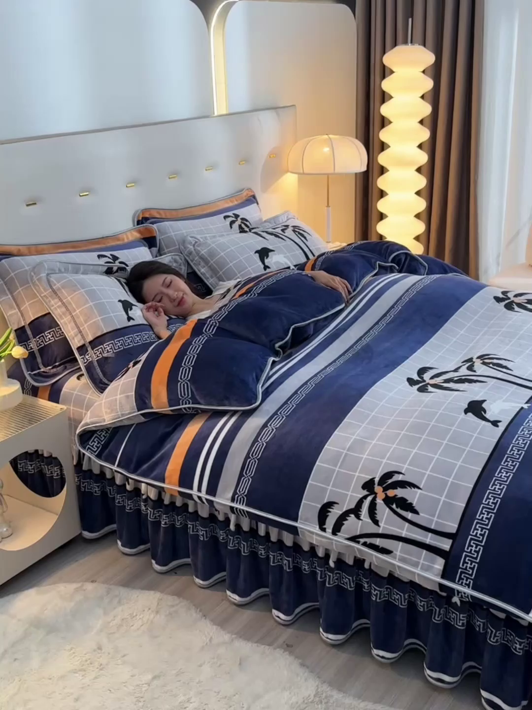 91家纺网 家纺一手货源 找家纺 缘莉娜家纺 2025高克重8斤牛奶绒四件套金貂绒法莱绒加厚保暖直播电商爆款 海阔天空