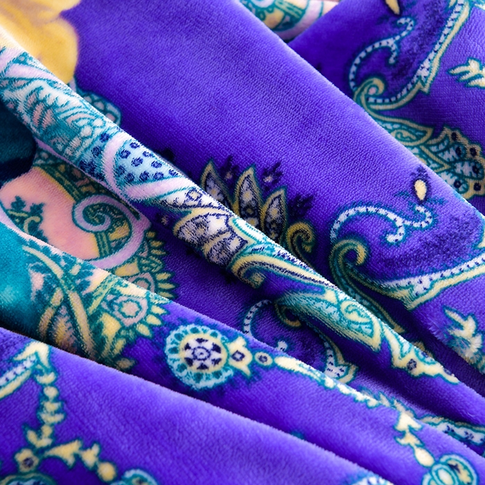 91家纺网 家纺一手货源 找家纺 缘莉娜家纺 2025新款亲肤舒适牛奶绒印花床裙花边款单被套单件被套单品被套 浪漫花都