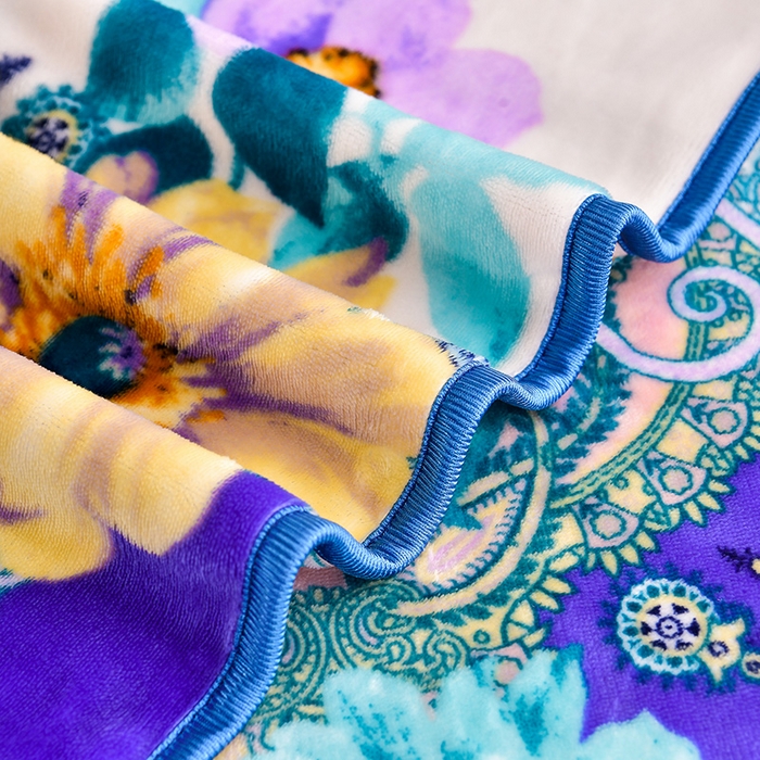 91家纺网 家纺一手货源 找家纺 缘莉娜家纺 2025新款亲肤舒适牛奶绒印花床裙花边款单被套单件被套单品被套 浪漫花都