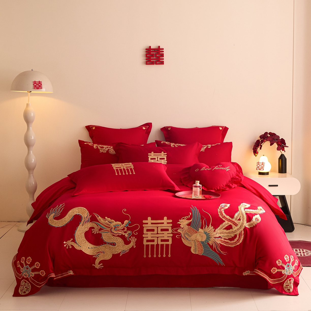 91家纺网 家纺一手货源 找家纺 （总）东方合美（原：皇家传奇） 2025新款长绒棉纯棉婚庆刺绣小红书系列四件套