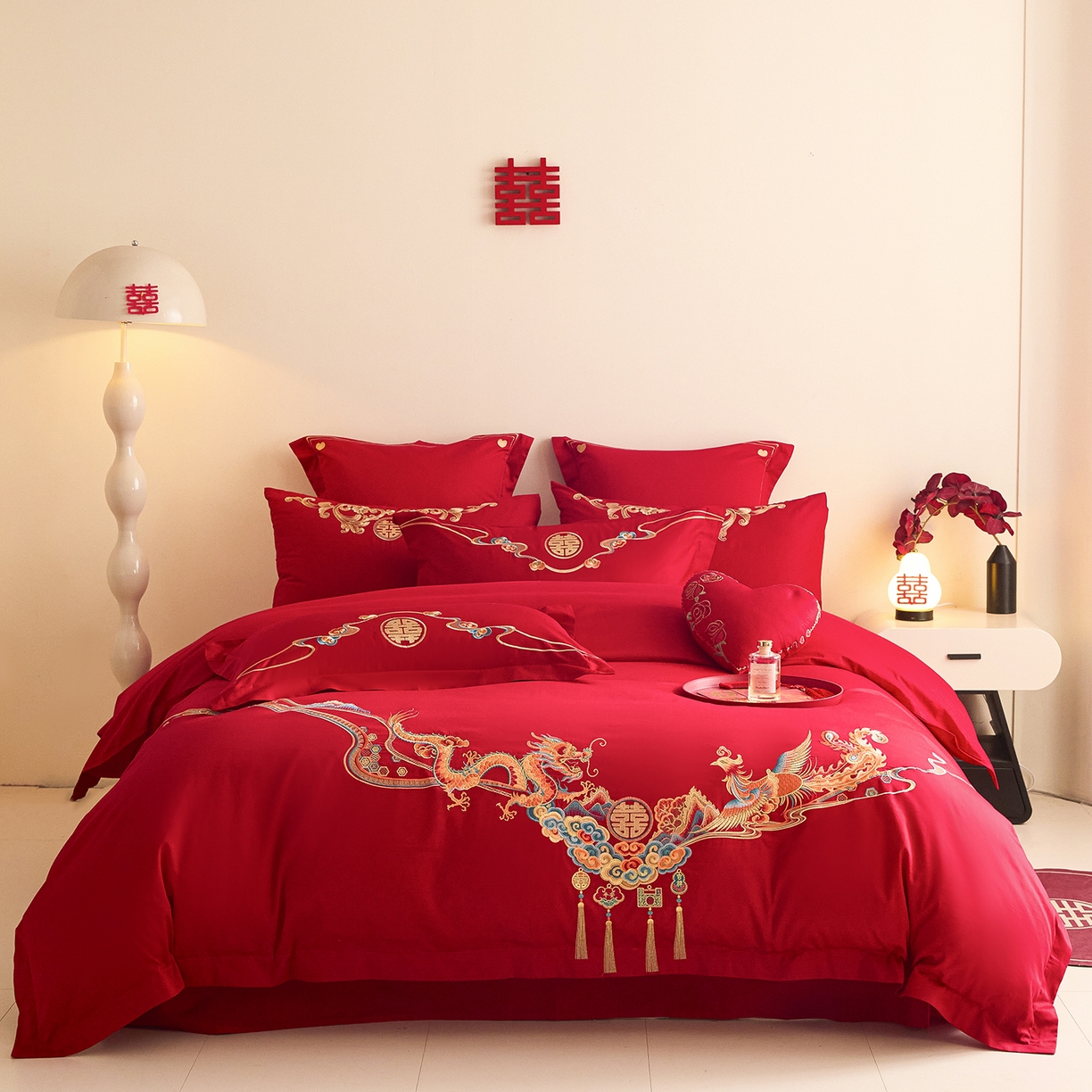 91家纺网 家纺一手货源 找家纺 （总）东方合美（原：皇家传奇） 2025新款长绒棉纯棉婚庆刺绣小红书系列四件套