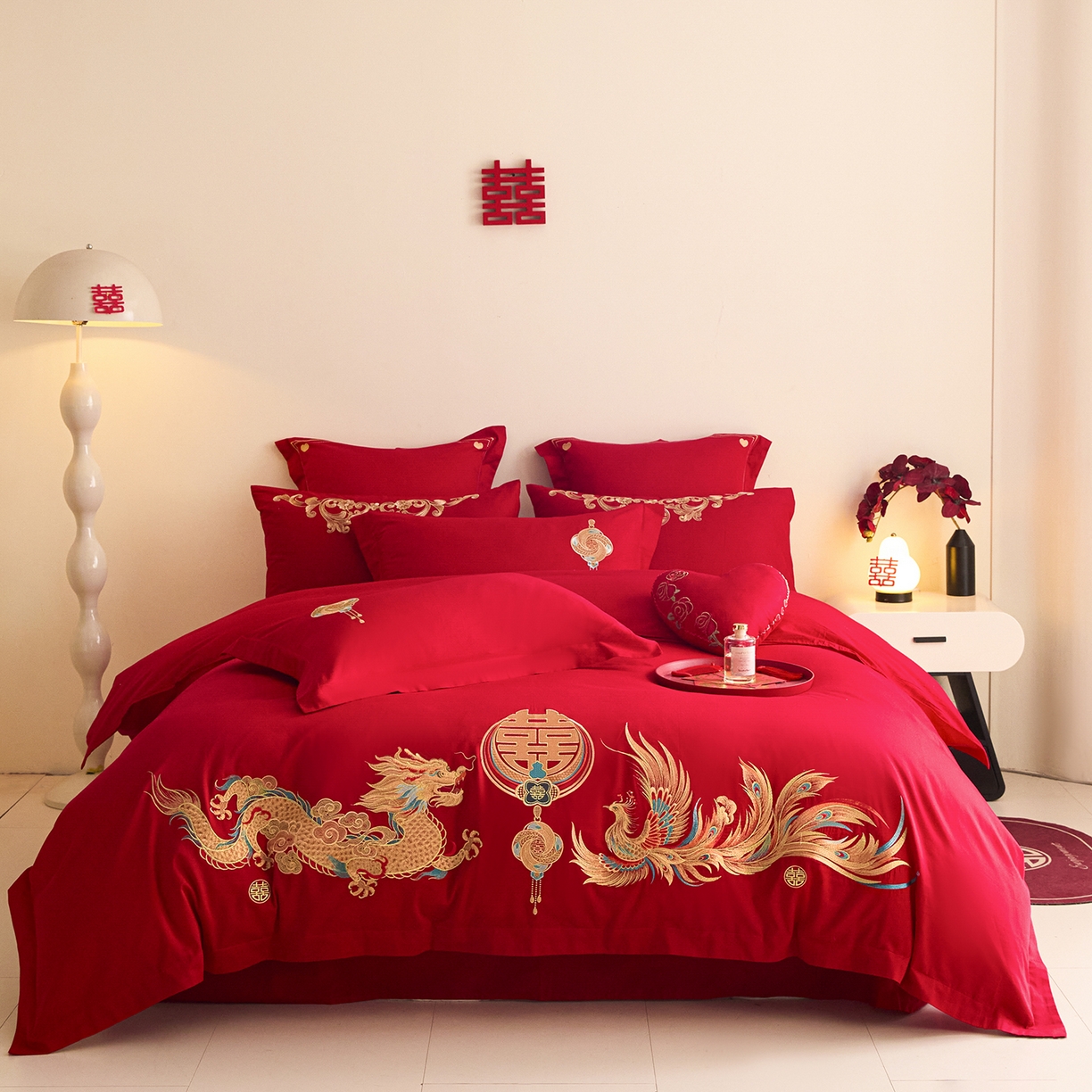 91家纺网 家纺一手货源 找家纺 （总）东方合美（原：皇家传奇） 2025新款长绒棉纯棉婚庆刺绣小红书系列四件套