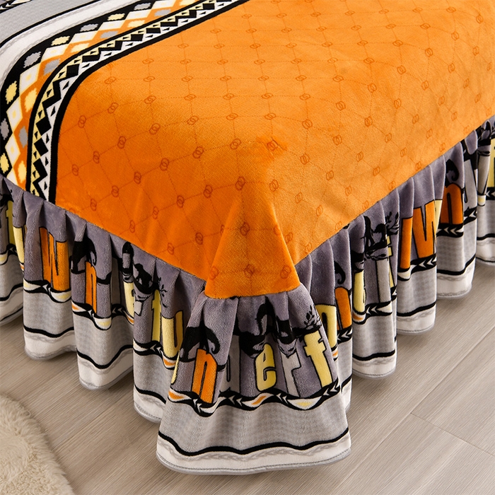 91家纺网 家纺一手货源 找家纺 缘莉娜家纺 2025新款亲肤舒适牛奶绒印花床裙花边款单被套单件被套单品被套 万象之旅