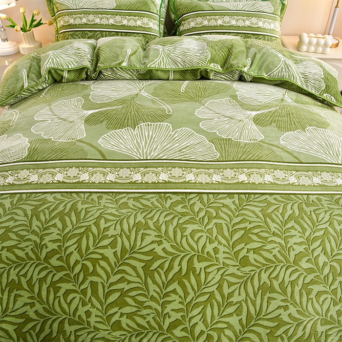 91家纺网 家纺一手货源 找家纺 缘莉娜家纺 2025新款亲肤舒适牛奶绒印花床裙花边款单被套单件被套单品被套 杏运连连