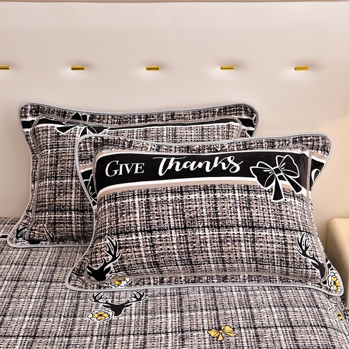 91家纺网 家纺一手货源 找家纺 缘莉娜家纺 2025新款亲肤舒适牛奶绒印花床裙花边款单被套单件被套单品被套 一路相伴