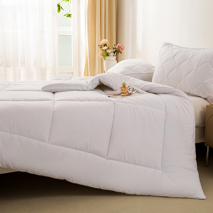 91家纺网 家纺一手货源 找家纺 憨豆家纺 2026新款磨毛四季被春秋被丝棉加厚冬被学生宿舍被子酒店宾馆跨境被芯 轻奢白