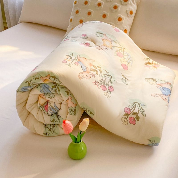 91家纺网 家纺一手货源 找家纺 小叮当家纺仓储工厂店 2025年新款A类母婴级宝宝被豆豆绒牛奶针织棉被子儿童豆豆被大豆被春秋被被子被芯 嗨皮兔