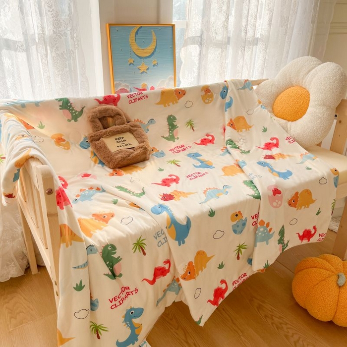 91家纺网 家纺一手货源 找家纺 小叮当家纺仓储工厂店 2025年新款A类母婴级宝宝被豆豆绒牛奶针织棉被子儿童豆豆被大豆被春秋被被子被芯 恐龙萌游记