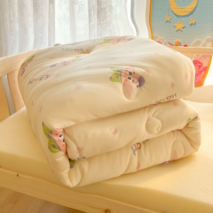 91家纺网 家纺一手货源 找家纺 小叮当家纺仓储工厂店 2025年新款A类母婴级宝宝被豆豆绒牛奶针织棉被子儿童豆豆被大豆被春秋被被子被芯 快乐海星