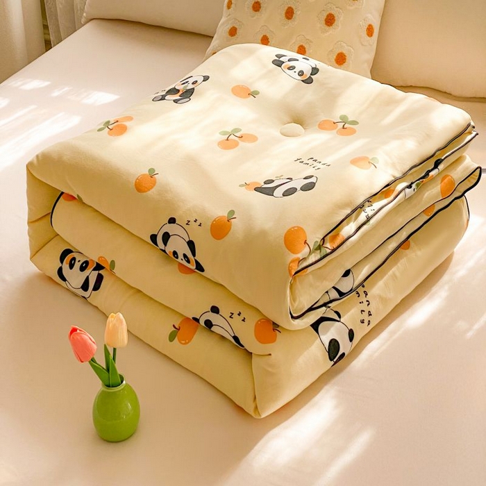 91家纺网 家纺一手货源 找家纺 小叮当家纺仓储工厂店 2025年新款A类母婴级宝宝被豆豆绒牛奶针织棉被子儿童豆豆被大豆被春秋被被子被芯 熊猫乐园