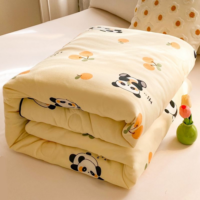 91家纺网 家纺一手货源 找家纺 小叮当家纺仓储工厂店 2025年新款A类母婴级宝宝被豆豆绒牛奶针织棉被子儿童豆豆被大豆被春秋被被子被芯 熊猫乐园