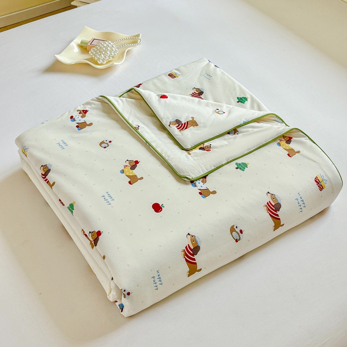 91家纺网 家纺一手货源 找家纺 小叮当家纺仓储工厂店 2025年新款A类母婴级宝宝被豆豆绒牛奶针织棉被子儿童豆豆被大豆被春秋被被子被芯 牛奶针织被-可爱腊肠