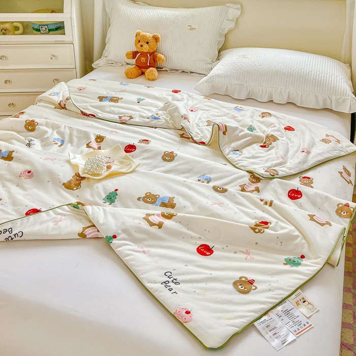 91家纺网 家纺一手货源 找家纺 小叮当家纺仓储工厂店 2025年新款A类母婴级宝宝被豆豆绒牛奶针织棉被子儿童豆豆被大豆被春秋被被子被芯 牛奶针织被-圣诞小熊