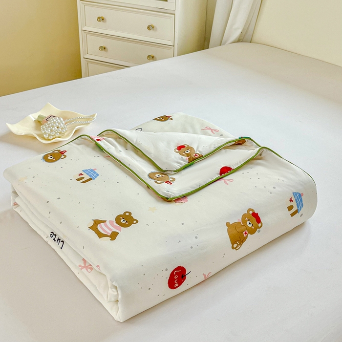 91家纺网 家纺一手货源 找家纺 小叮当家纺仓储工厂店 2025年新款A类母婴级宝宝被豆豆绒牛奶针织棉被子儿童豆豆被大豆被春秋被被子被芯 牛奶针织被-圣诞小熊