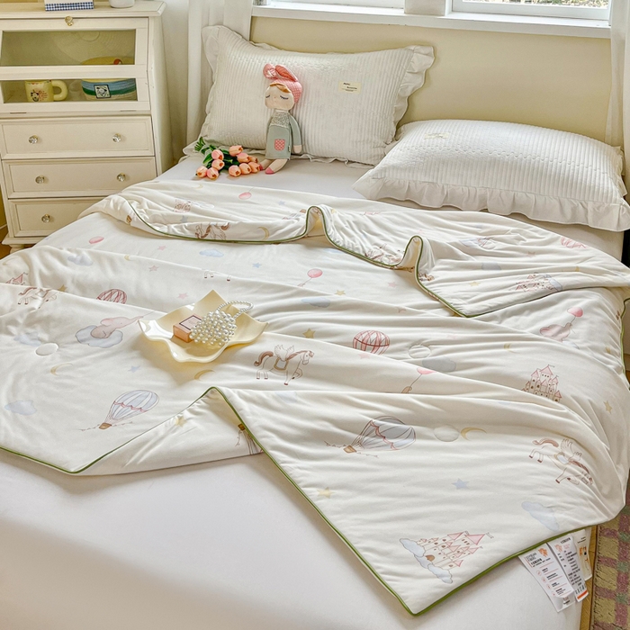 91家纺网 家纺一手货源 找家纺 小叮当家纺仓储工厂店 2025年新款A类母婴级宝宝被豆豆绒牛奶针织棉被子儿童豆豆被大豆被春秋被被子被芯 牛奶针织被-梦幻岛