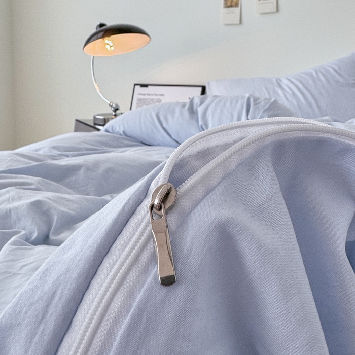 91家纺网 家纺一手货源 找家纺 芷凡家纺 2025新款A类加厚水洗棉云朵棉四件套 青春兰