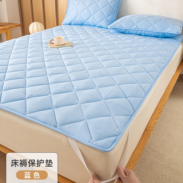 91家纺网 家纺一手货源 找家纺 （总）憨豆家纺 2025新款水洗棉磨毛夹棉床笠四季床垫褥子薄款学生宿舍榻榻米垫被跨境加棉保护垫床护垫